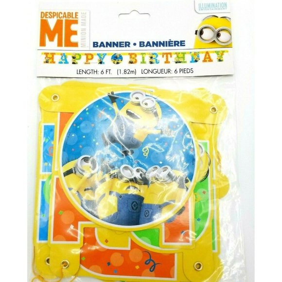Despicable Me Minions Birthday Party Decorations Hats Tablecloth Banner NEW - Picture 4 of 4